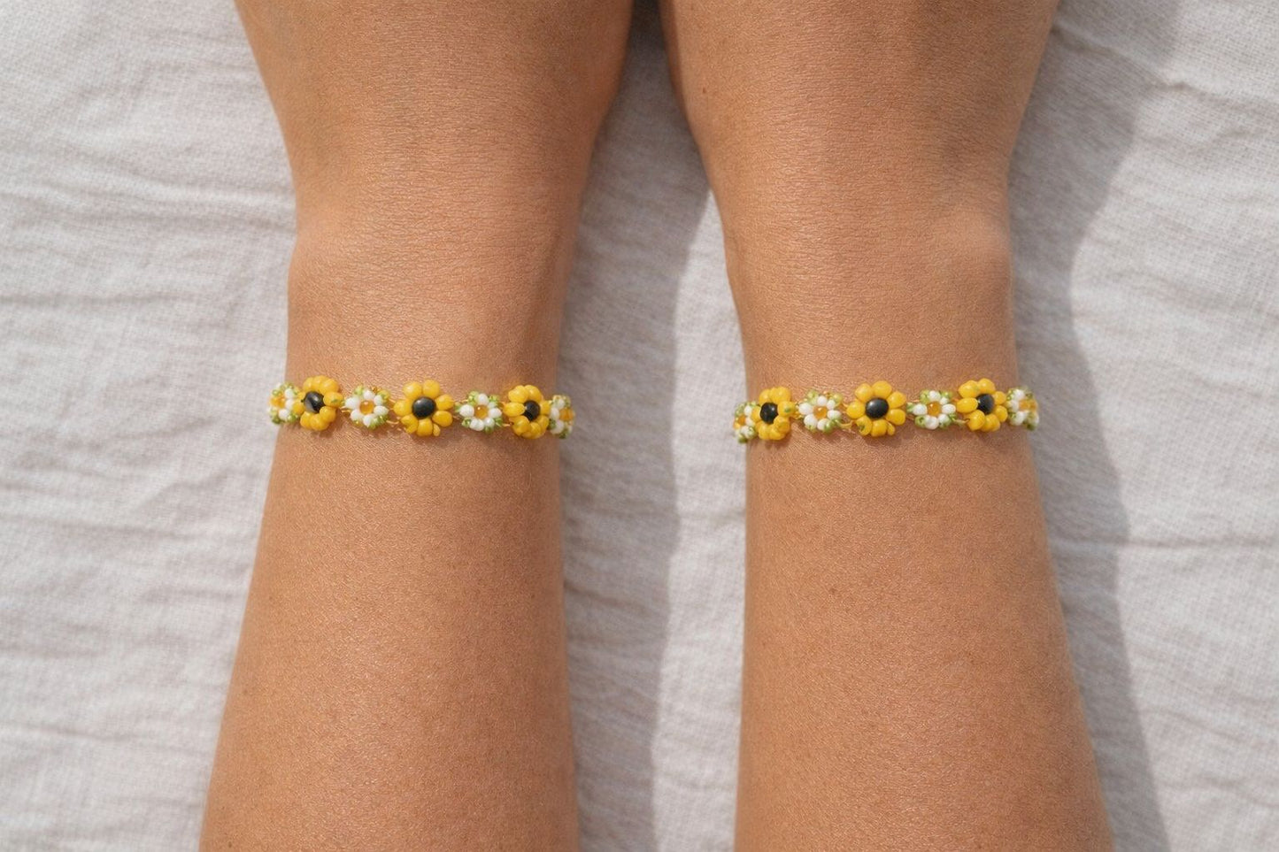 Sunflower bead bracelet