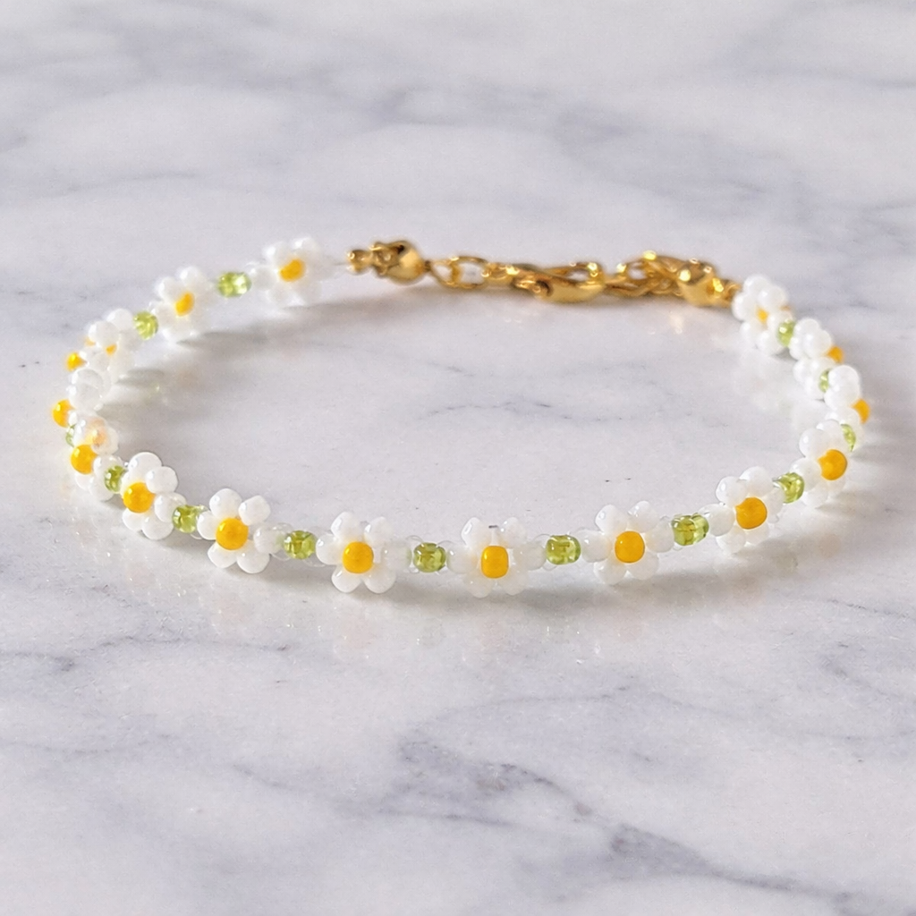 Golden Daisy Charm Bracelet Set Of 2