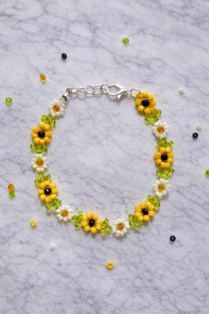 Sunflower bead bracelet