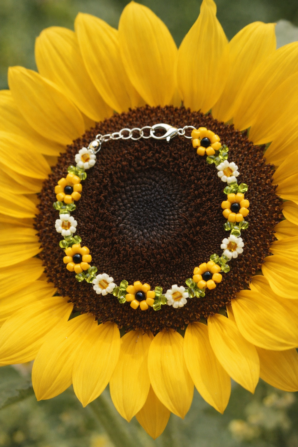 Sunflower bead bracelet